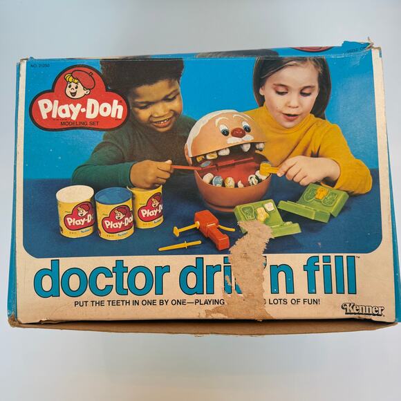 Vtg 1979 Play Doh Kenner Doctor Drill N Fill Playset Box and Accessories - Picture 11 of 13